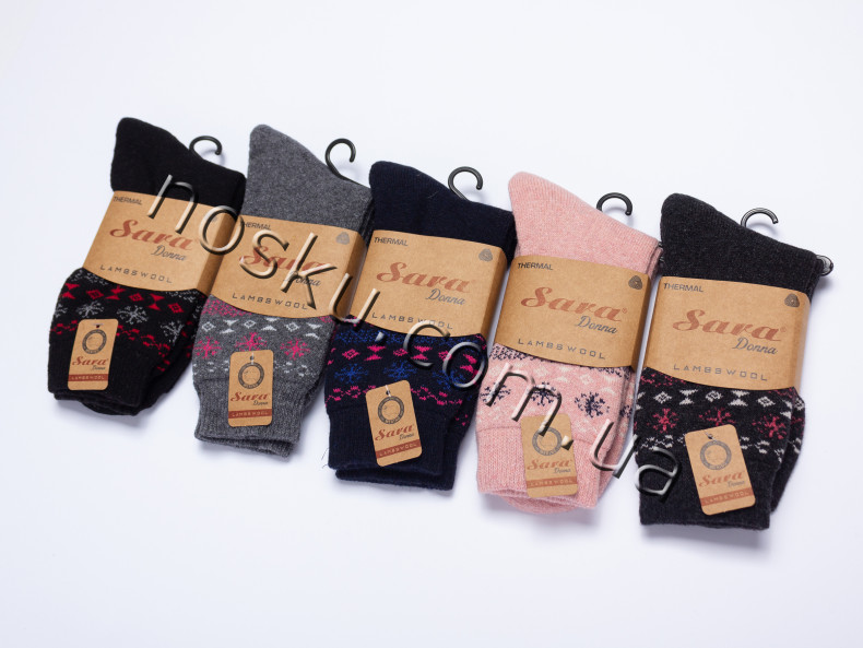 Шкарпетки жіночі вовняні 12 пар ТМ Sara 23059