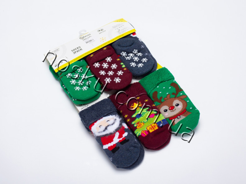 Шкарпетки дитячі махрові з гальмами 12 пар ТМ Bross 33065