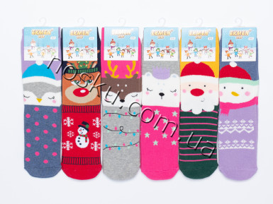 Шкарпетки дитячі новорічні махрові 12 пар ТМ Ekmen 33004