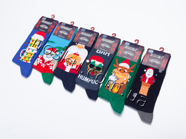 Шкарпетки чоловічі новорічні 12 пар ТМ Ekmen 12067