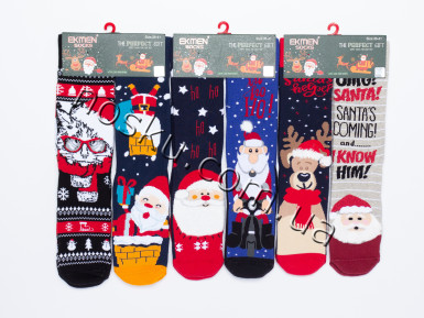Шкарпетки жіночі новорічні махрові 12 пар ТМ Ekmen 23022