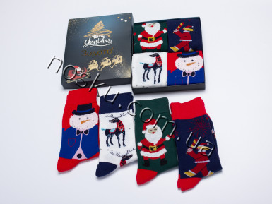 Шкарпетки чоловічі новорічні в коробці 8 пар ТМ Золото 12307