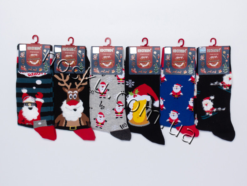 Шкарпетки чоловічі новорічні 12 пар ТМ Ekmen 12072