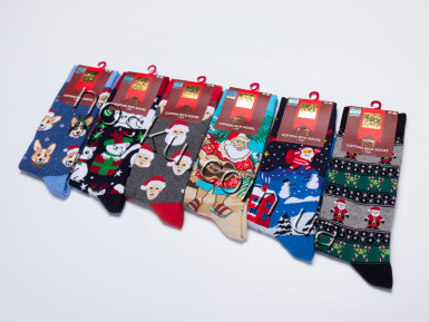 Шкарпетки чоловічі новорічні 12 пар ТМ Ekmen 12074