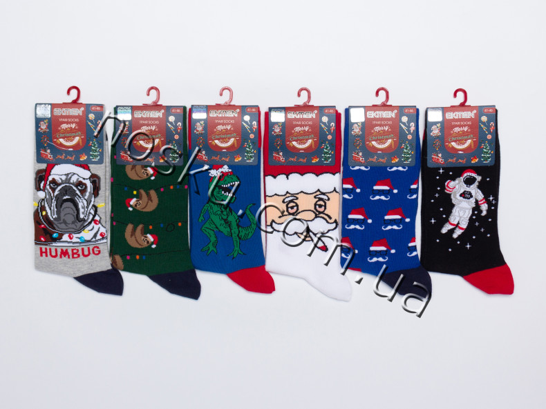 Шкарпетки чоловічі новорічні 12 пар ТМ Ekmen 12113