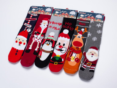 Шкарпетки жіночі новорічні махрові 12 пар ТМ Ekmen 23013