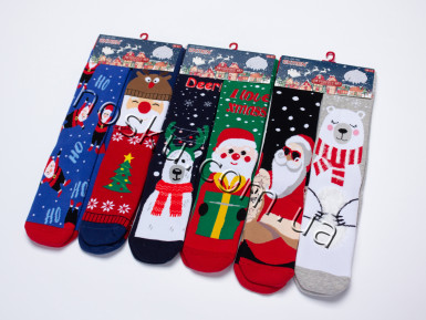 Шкарпетки жіночі новорічні махрові 12 пар ТМ Ekmen 23014