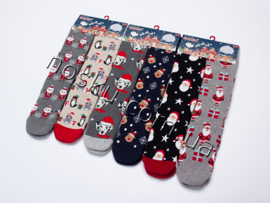 Шкарпетки жіночі новорічні махрові 12 пар ТМ Ekmen 23016