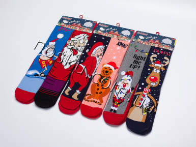 Шкарпетки жіночі новорічні махрові 12 пар ТМ Ekmen 23062