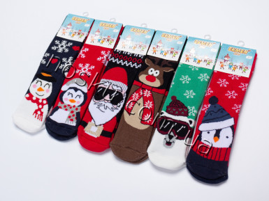 Шкарпетки дитячі новорічні махрові 12 пар ТМ Ekmen 33036