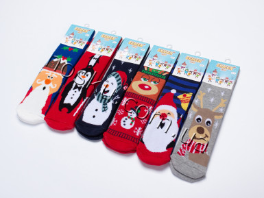 Шкарпетки дитячі новорічні махрові 12 пар ТМ Ekmen 33037