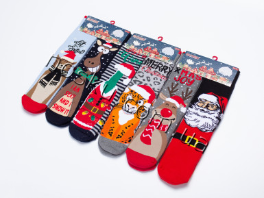 Шкарпетки жіночі новорічні махрові 12 пар ТМ Ekmen 23004