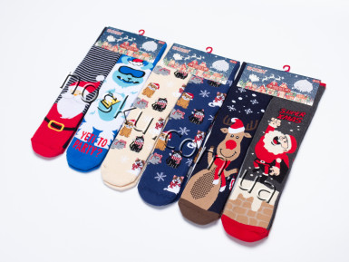 Шкарпетки жіночі новорічні махрові 12 пар ТМ Ekmen 23005