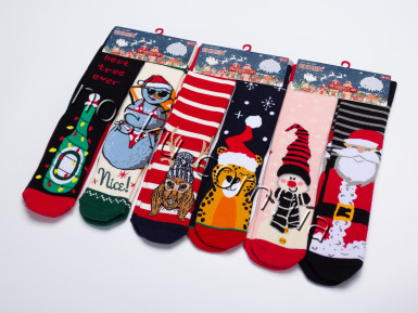 Шкарпетки жіночі новорічні махрові 12 пар ТМ Ekmen 23073