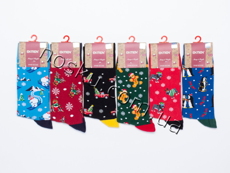 Шкарпетки чоловічі новорічні 12 пар ТМ Ekmen 12077