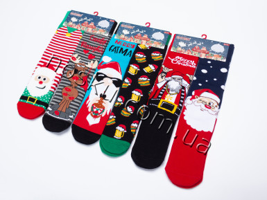 Шкарпетки жіночі новорічні махрові 12 пар ТМ Ekmen 23035