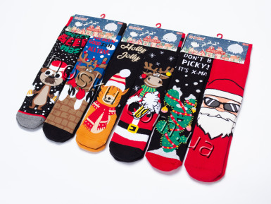 Шкарпетки жіночі новорічні махрові 12 пар ТМ Ekmen 23036