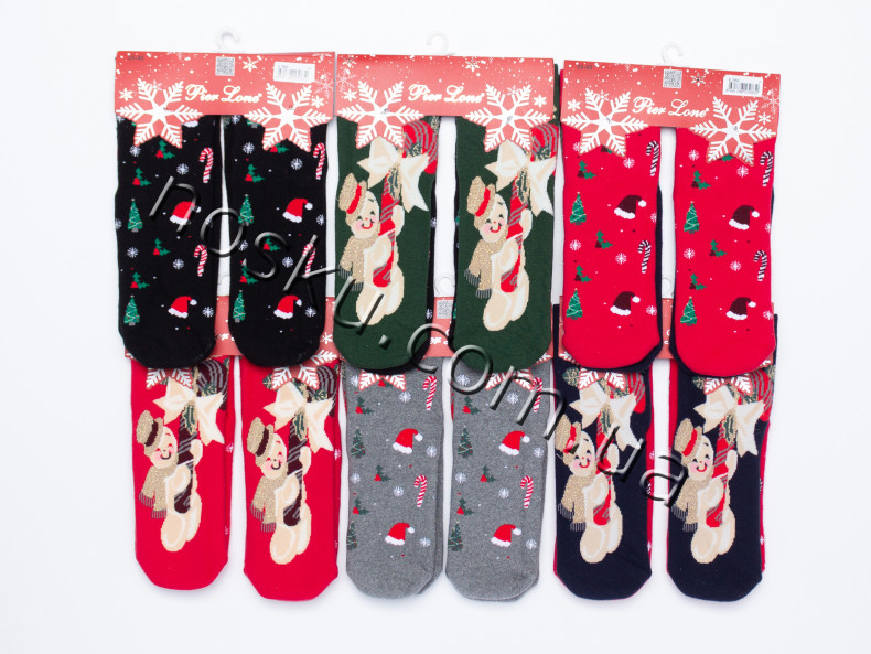Шкарпетки жіночі новорічні махрові 12 пар ТМ Pier Lone 23040