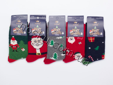 Шкарпетки чоловічі новорічні махрові 10 пар ТМ Корона 13248