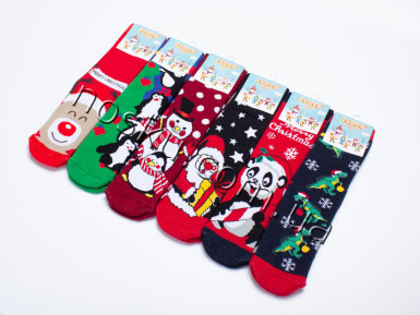 Шкарпетки дитячі новорічні махрові 12 пар ТМ Ekmen 33056